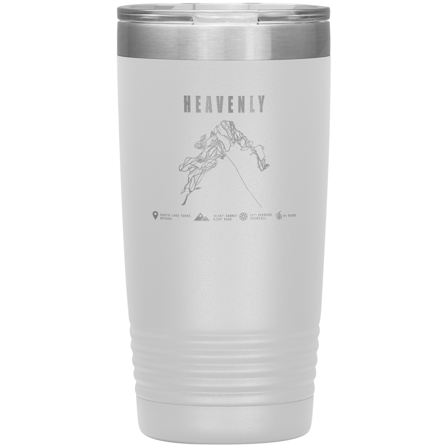 Heavenly, Nevada Ski Trail Map 20oz Tumbler - Powderaddicts