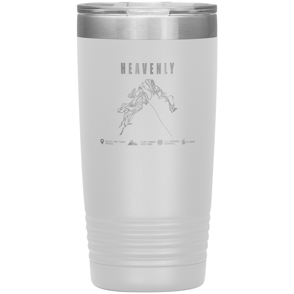Heavenly, Nevada Ski Trail Map 20oz Tumbler - Powderaddicts