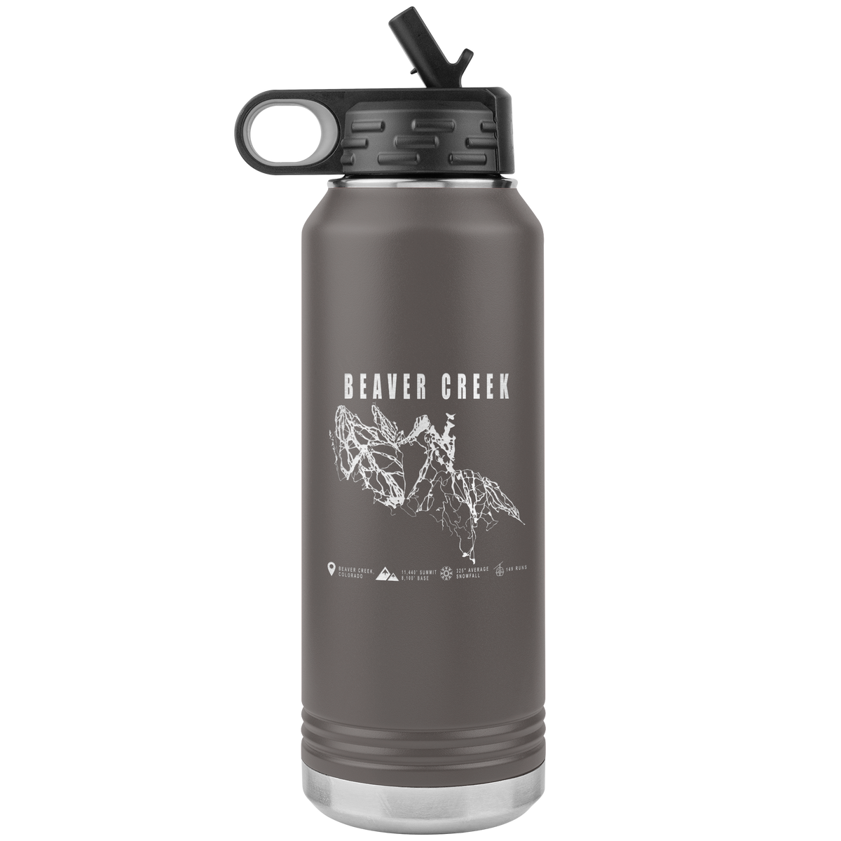 Beaver Creek Colorado Ski Trail Map 32oz Water Bottle Tumbler - Powderaddicts