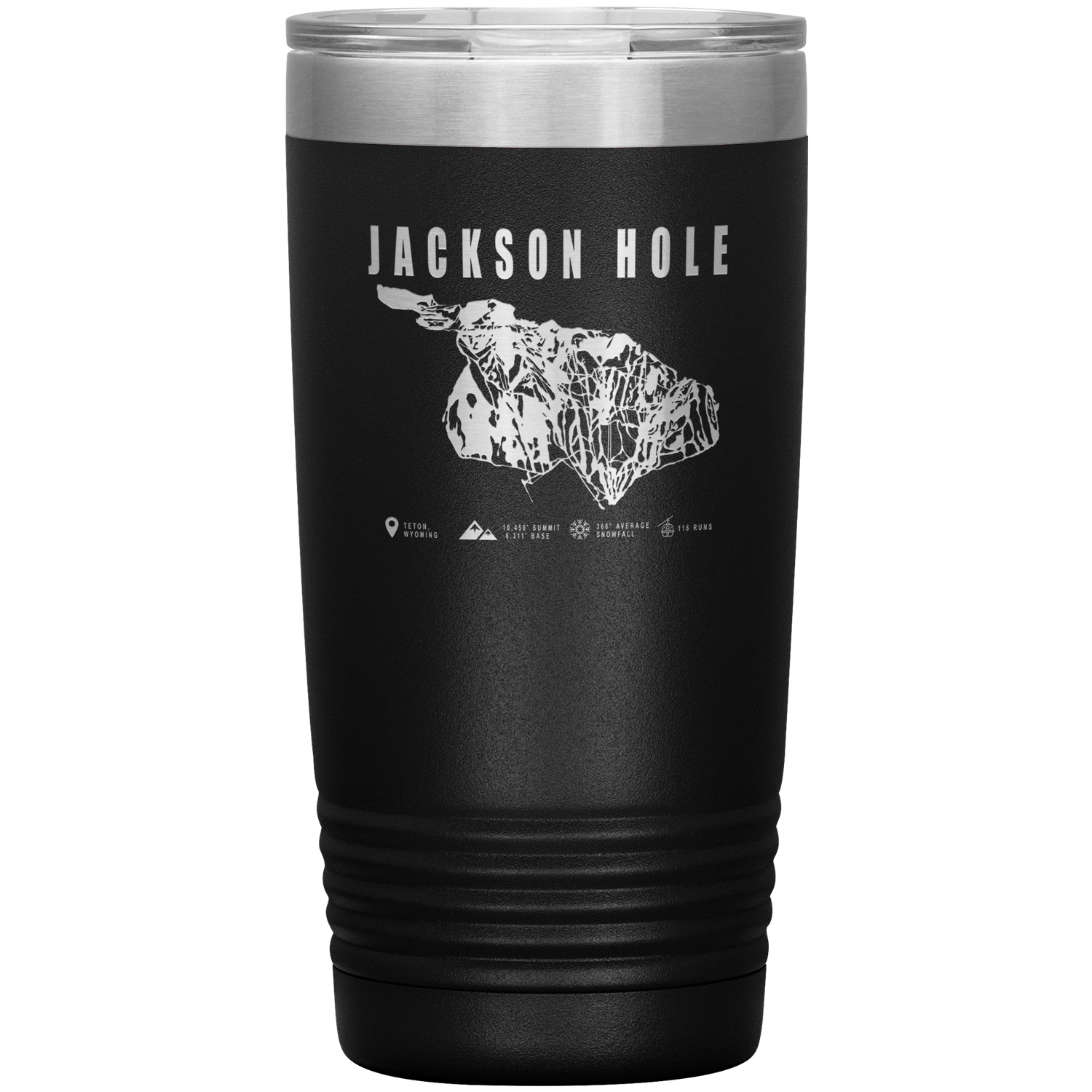 Jackson Hole Wyoming Ski Trail Map 20oz Tumbler