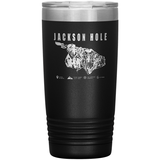 Jackson Hole Wyoming Ski Trail Map 20oz Tumbler - Powderaddicts