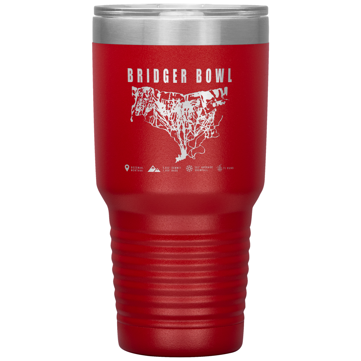 Bridger Bowl Montana Ski Trail Map 30oz Tumbler - Powderaddicts