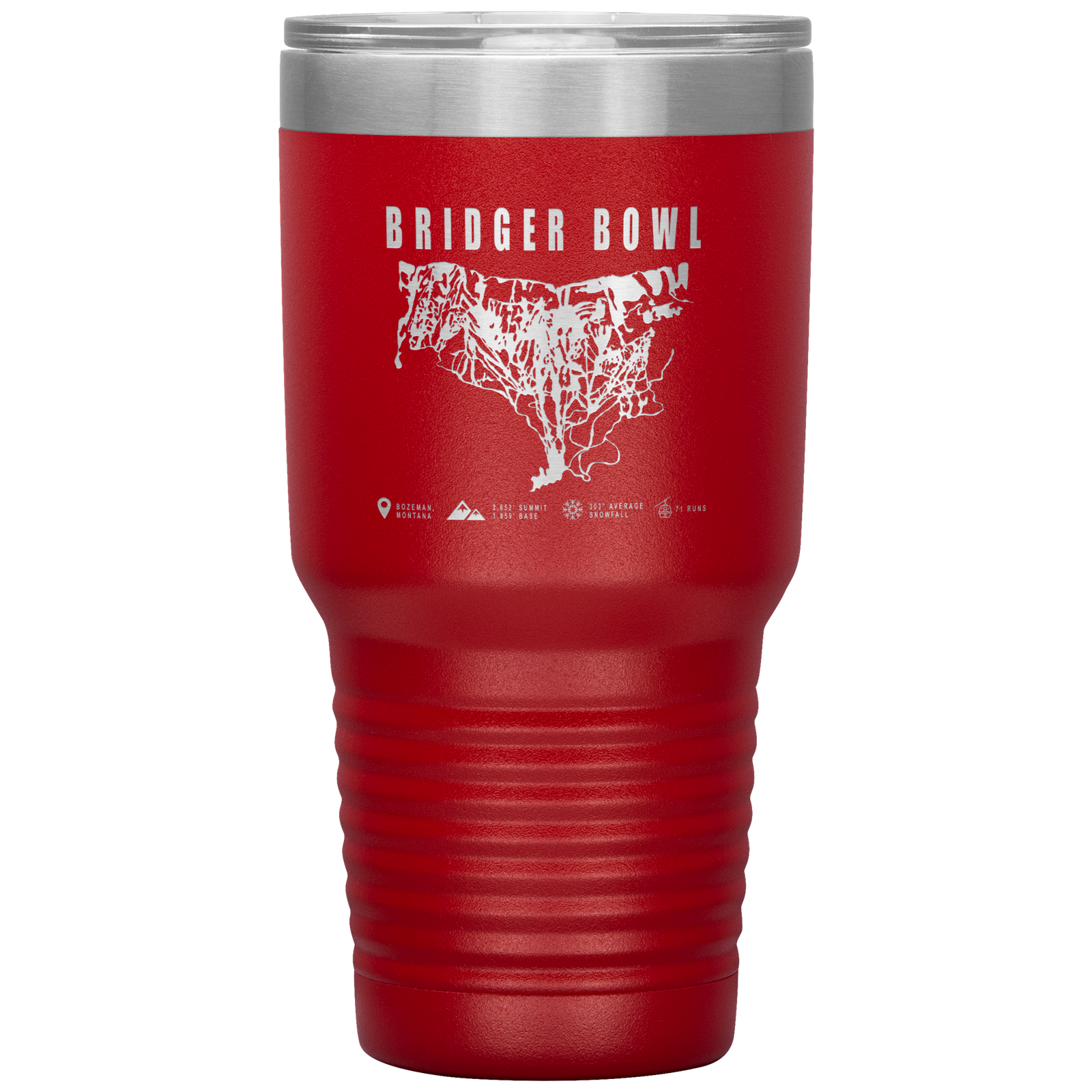 Bridger Bowl Montana Ski Trail Map 30oz Tumbler - Powderaddicts