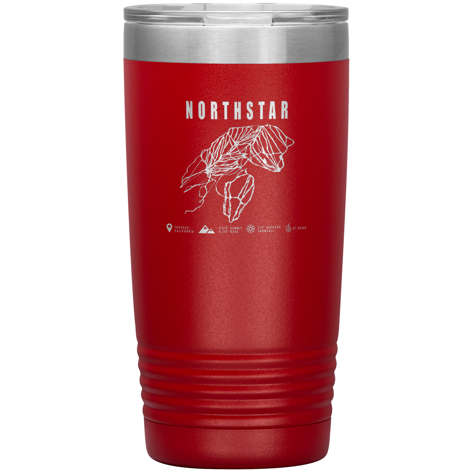 Northstar, California Ski Trail Map 20oz Tumbler - Powderaddicts