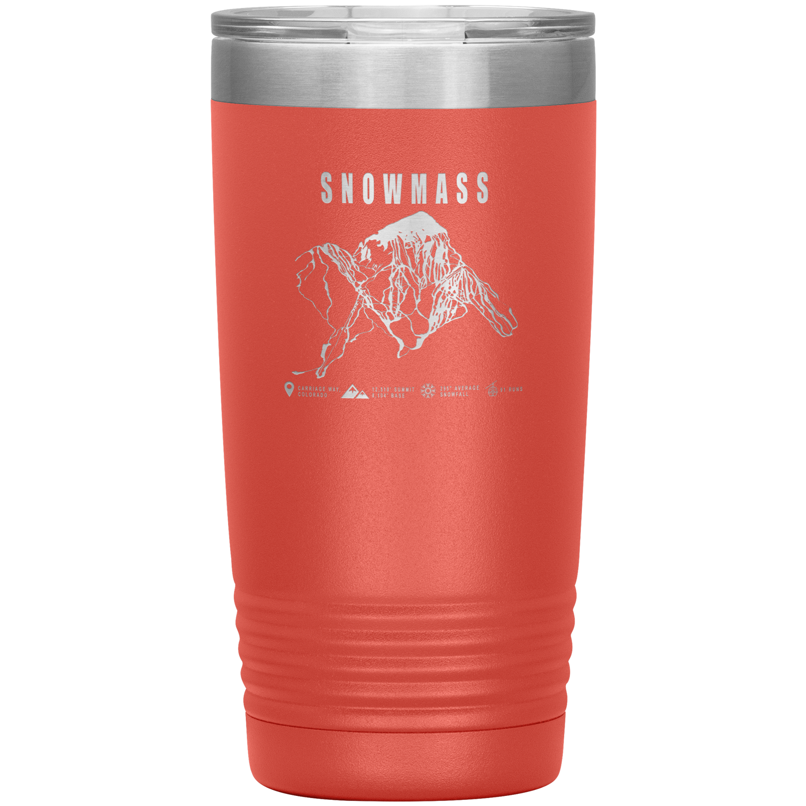 Snowmass Colorado Ski Trail Map 20oz Tumbler - Powderaddicts