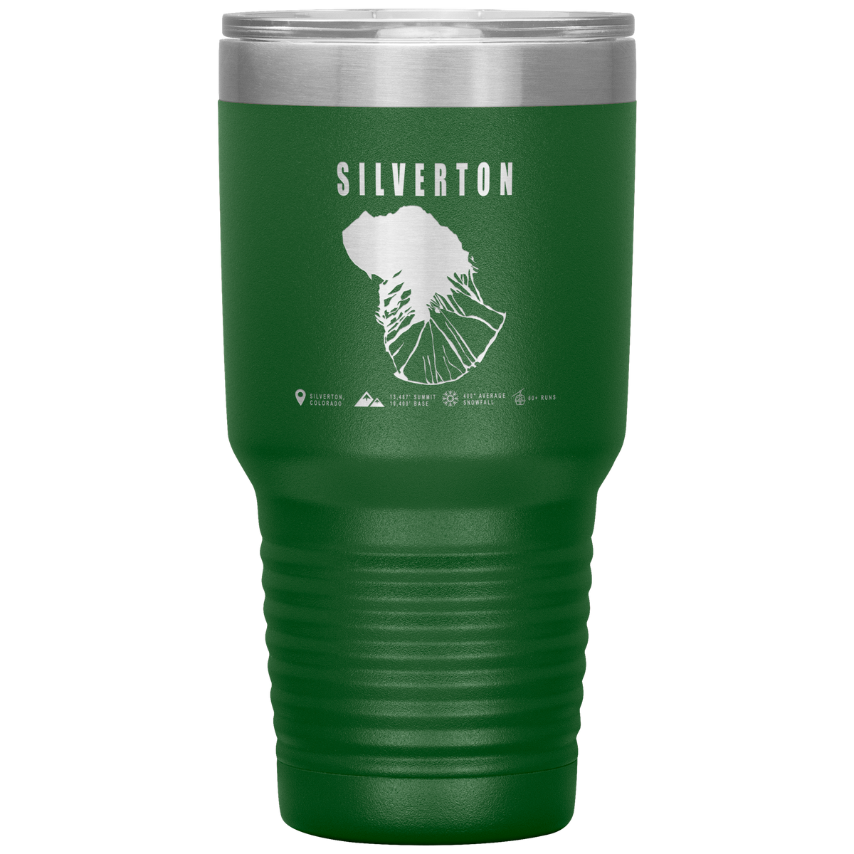 Silverton Colorado Ski Trail Map 30oz Tumbler - Powderaddicts