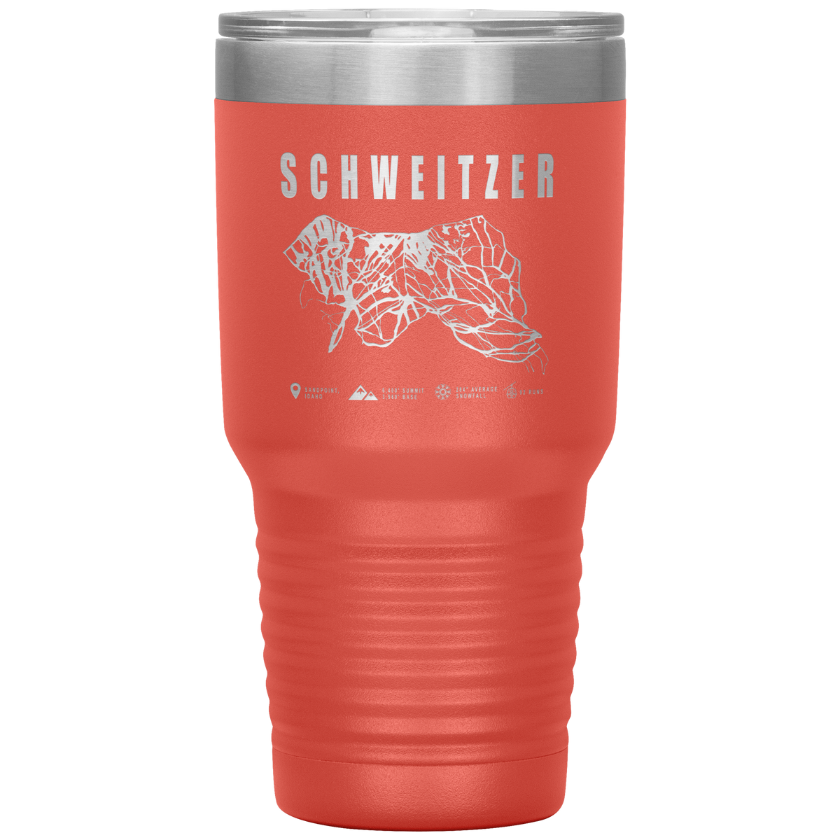 Schweitzer Idaho Ski Trail Map 30oz Tumbler - Powderaddicts