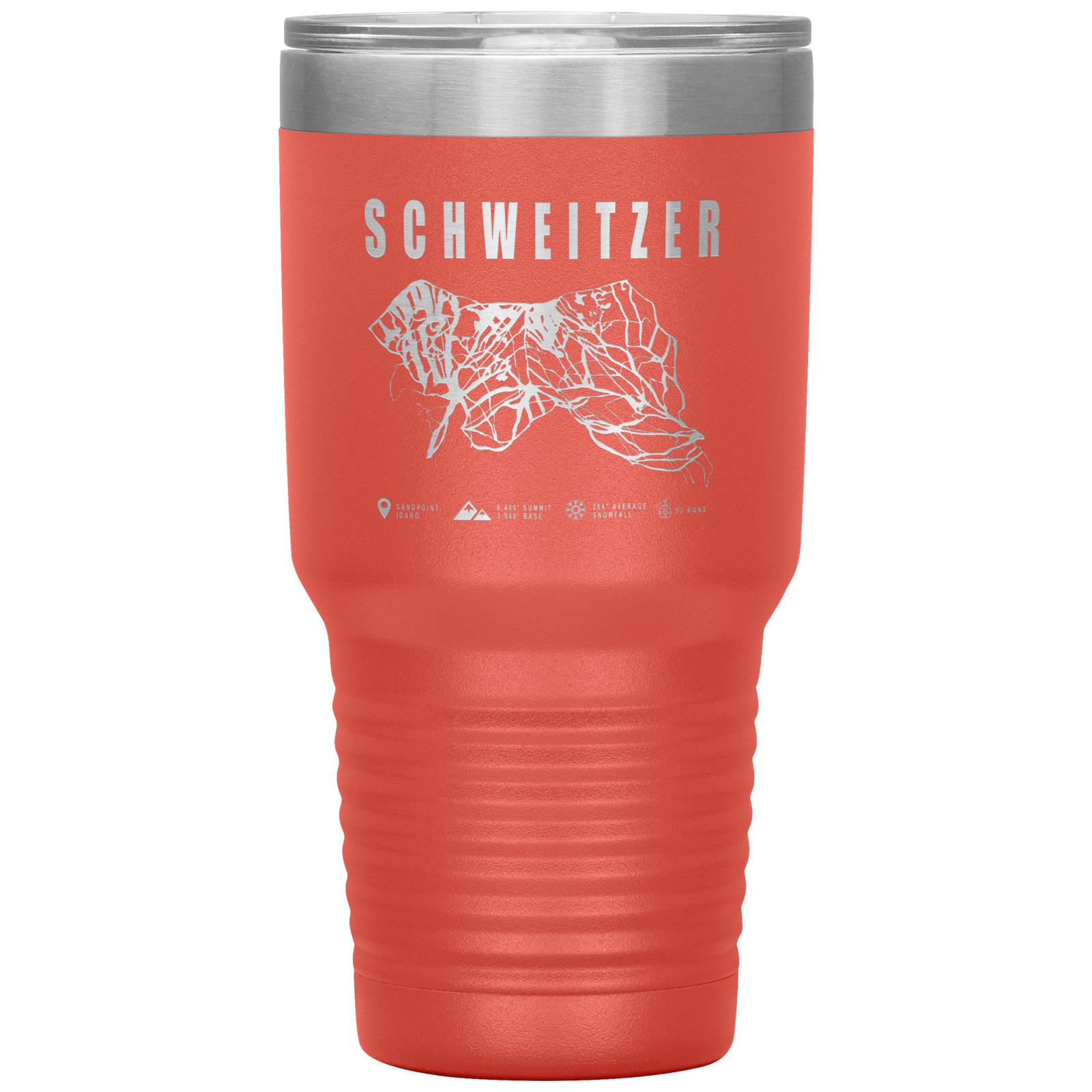 Schweitzer Idaho Ski Trail Map 30oz Tumbler - Powderaddicts