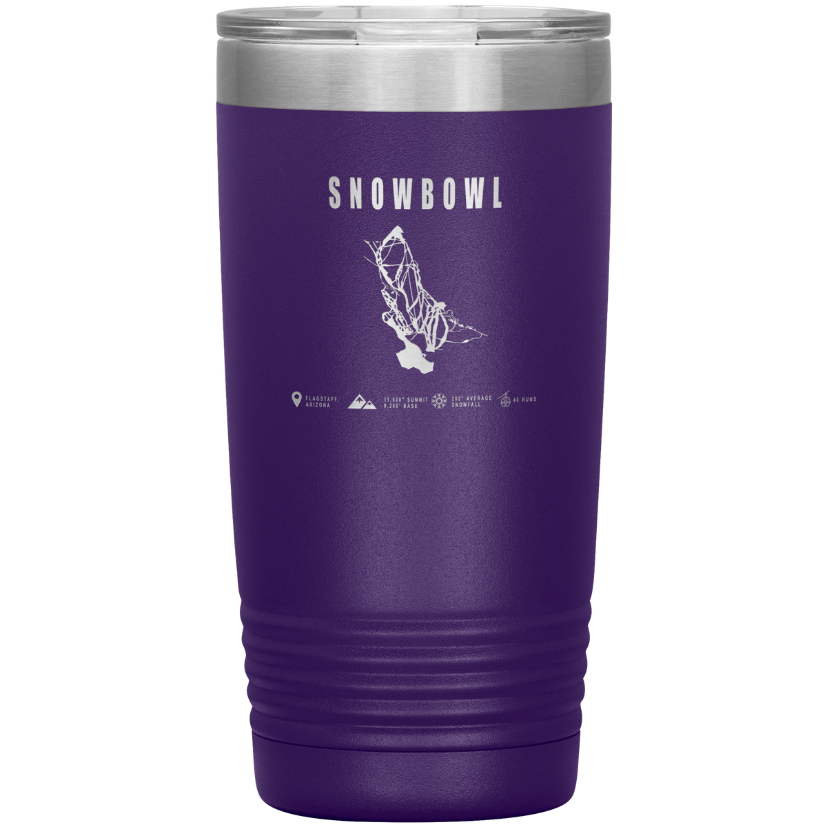 Snowbowl, Arizona Ski Trail Map 20oz Tumbler - Powderaddicts