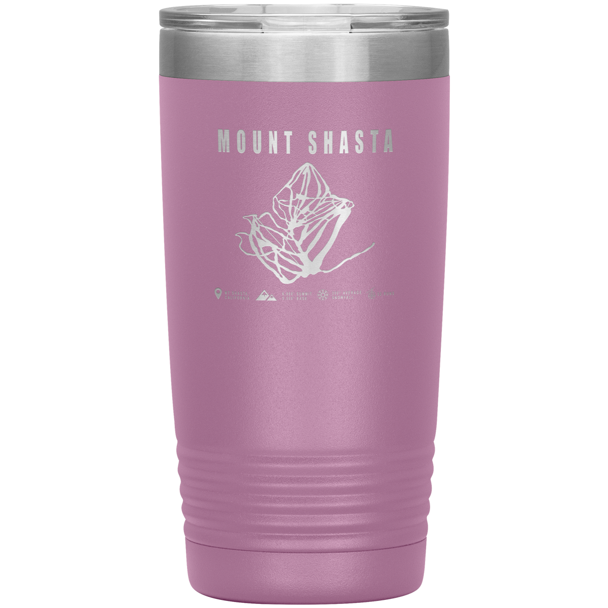 Mount Shasta, California Ski Trail Map 20oz Tumbler - Powderaddicts
