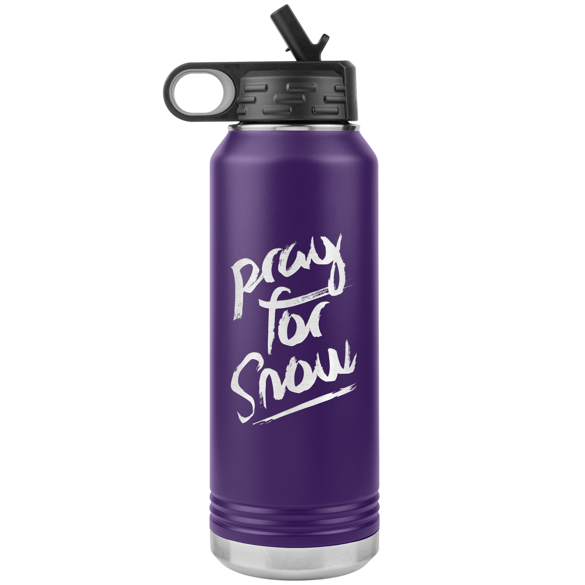 Pray For Snow Back 32oz Water Bottle Tumbler - Powderaddicts