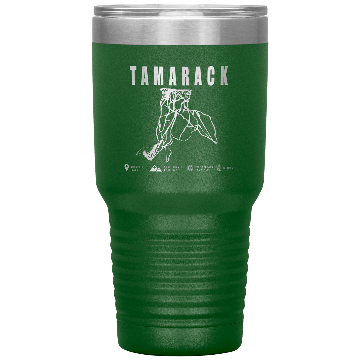 Tamarack Idaho Ski Trail Map 30oz Tumbler - Powderaddicts
