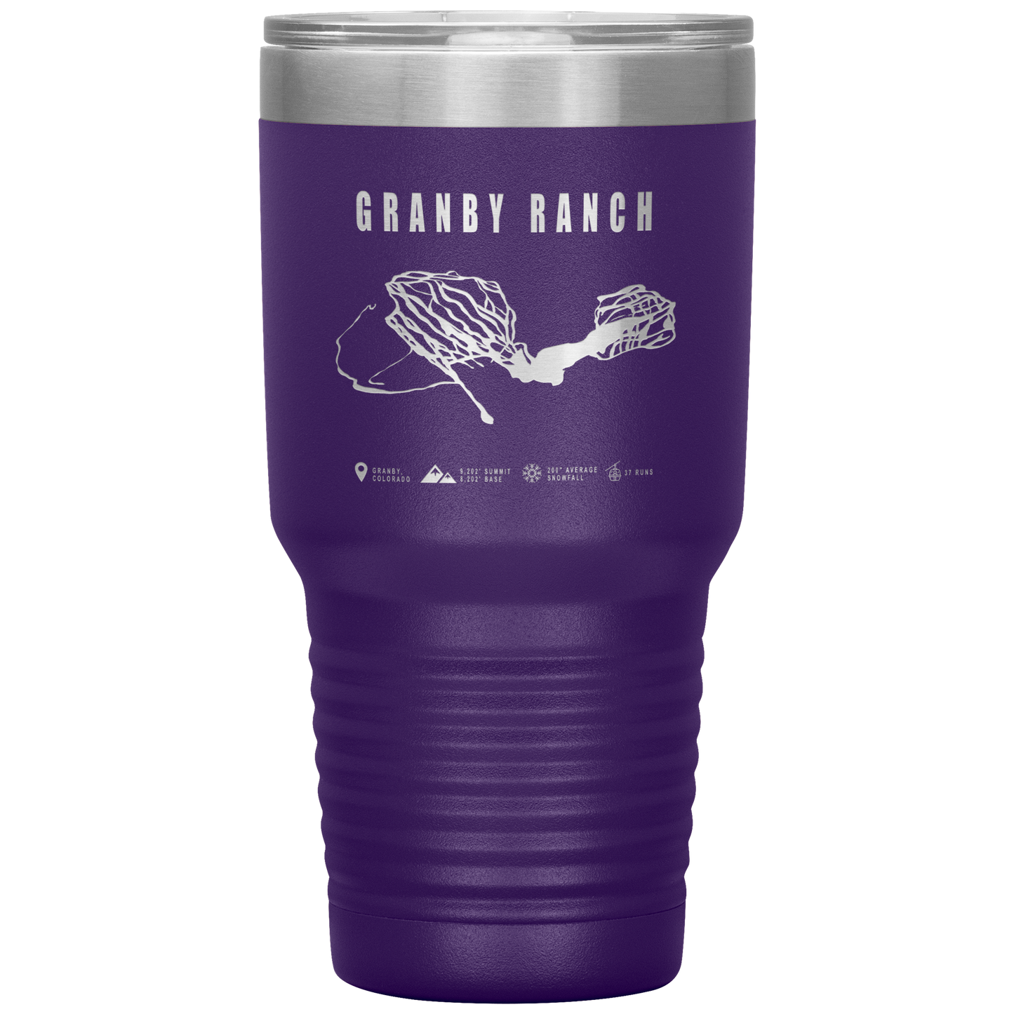 Granby Ranch Colorado Ski Trail Map 30oz Tumbler - Powderaddicts
