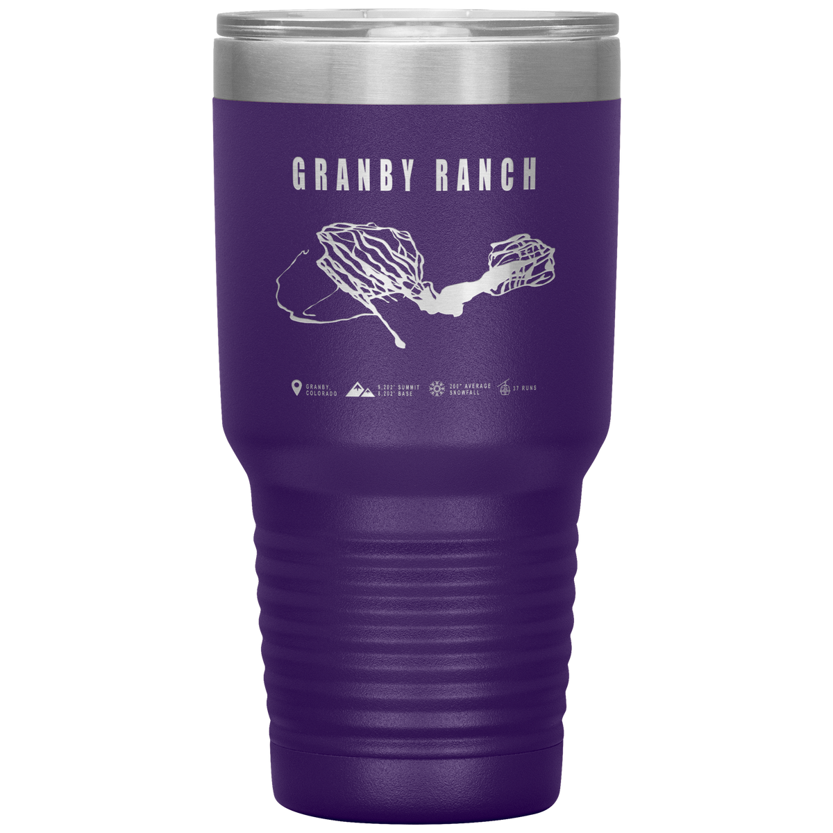 Granby Ranch Colorado Ski Trail Map 30oz Tumbler - Powderaddicts