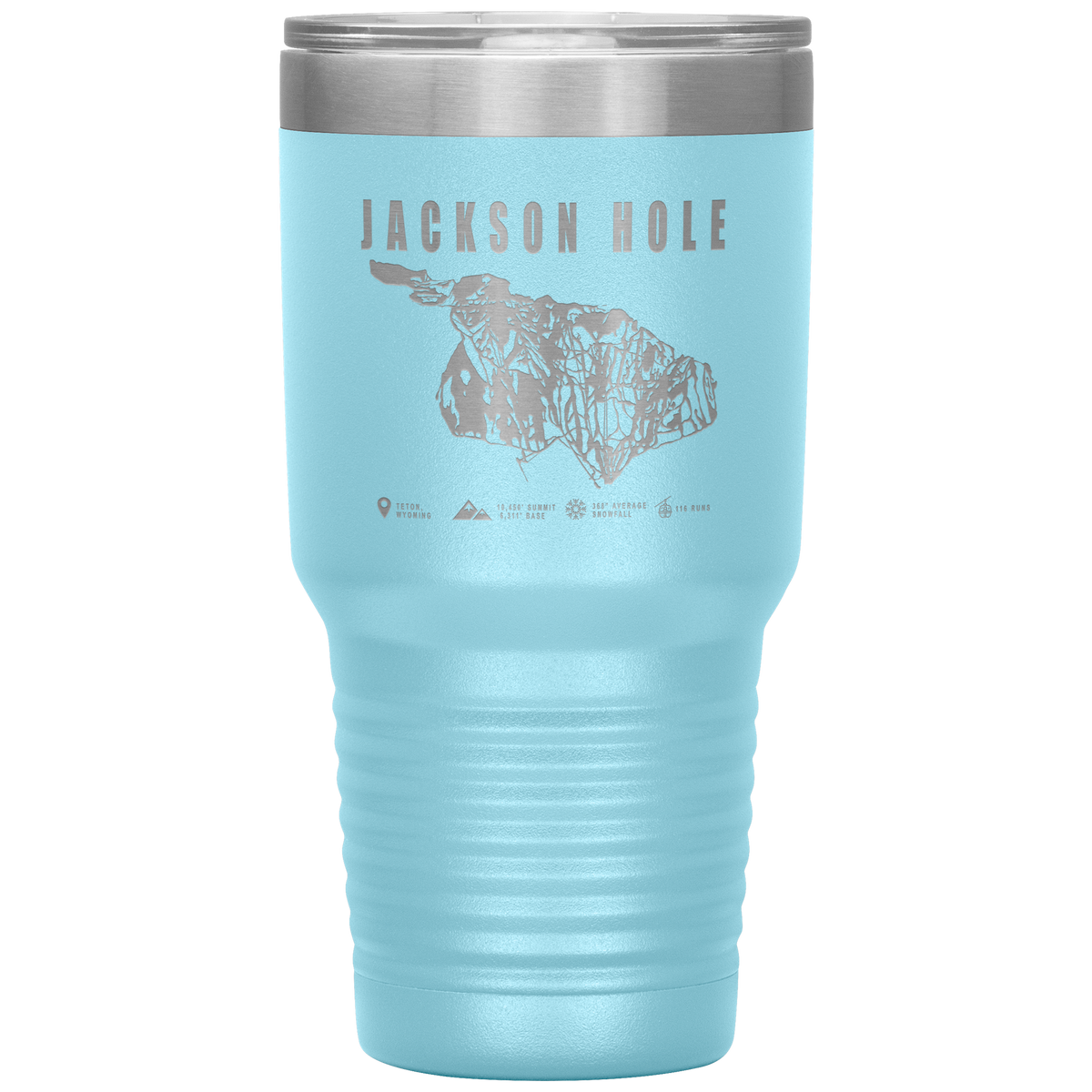 Jackson Hole Wyoming Ski Trail Map 30oz Tumbler - Powderaddicts