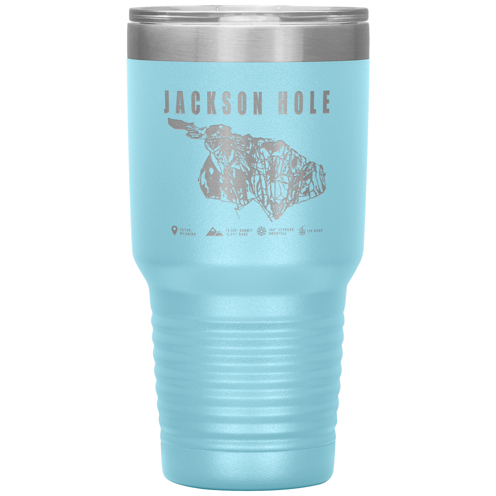 Jackson Hole Wyoming Ski Trail Map 30oz Tumbler - Powderaddicts
