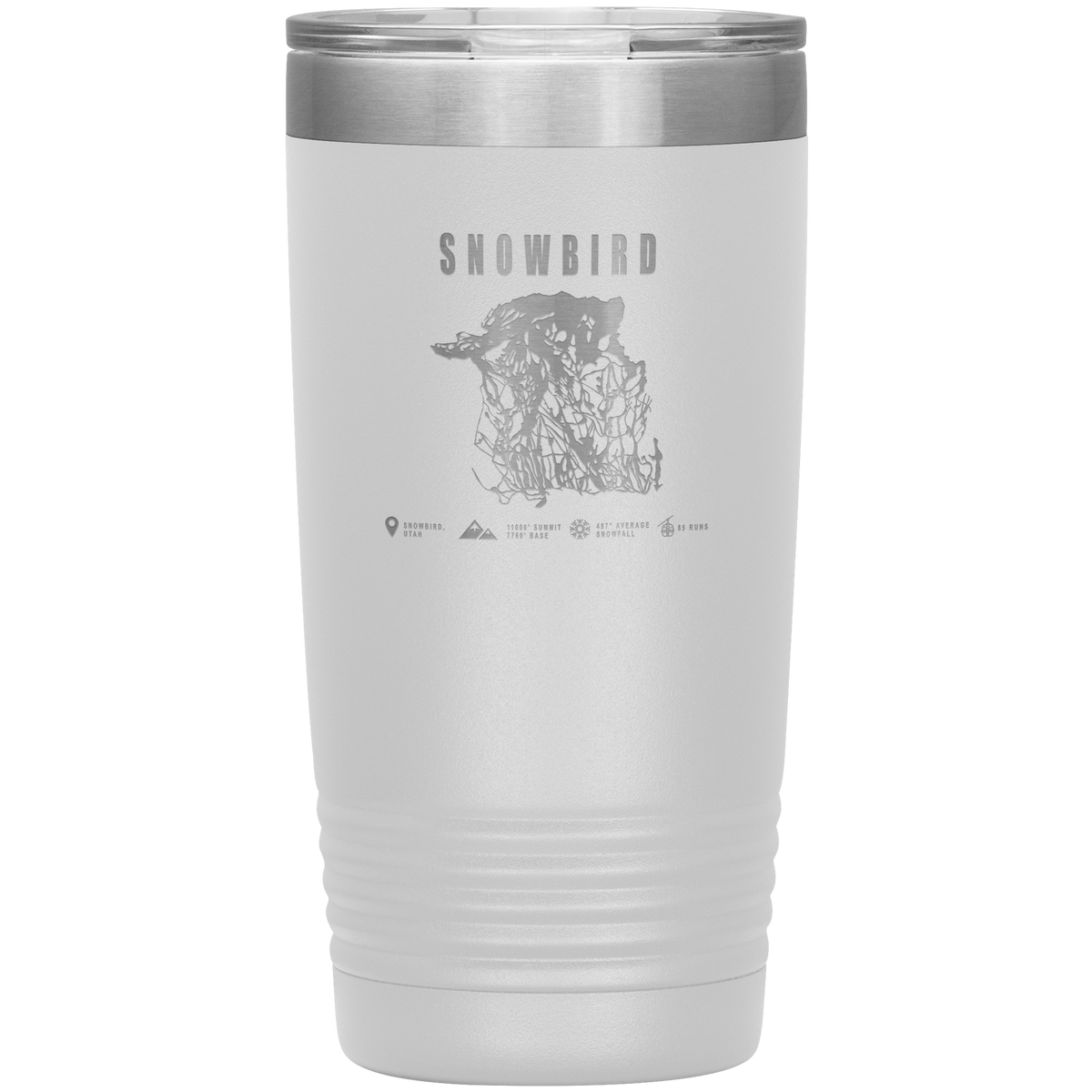 Snowbird,Utah Ski Trail Map 20oz Tumbler - Powderaddicts