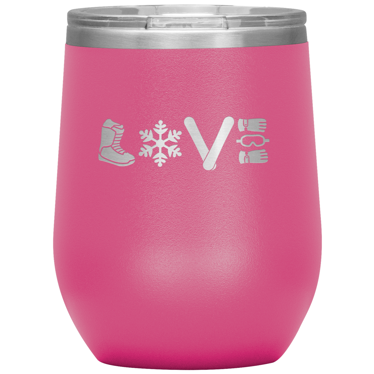 Love Snowboard Symbols Wine 12oz Tumbler - Powderaddicts