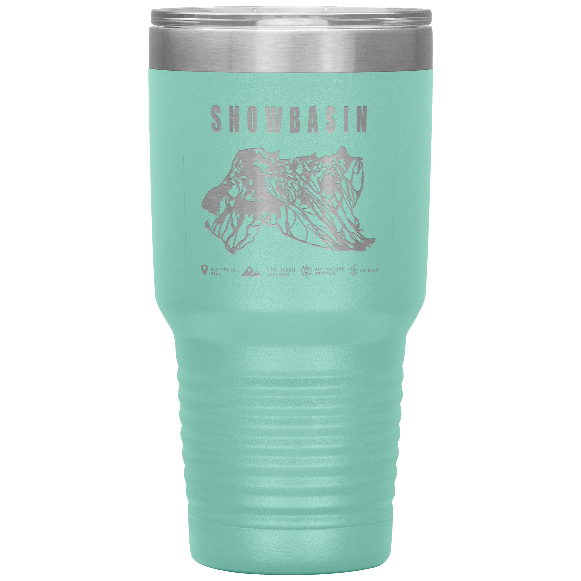 Snowbasin, Utah Ski Trail Map - 30oz Tumbler - Powderaddicts