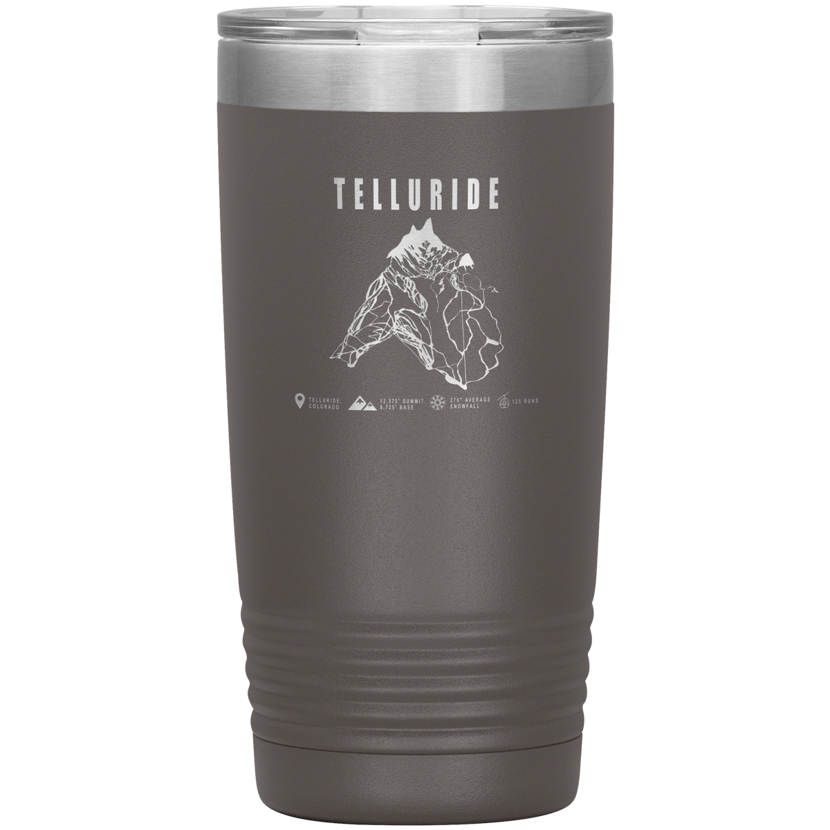 Telluride Colorado Ski Trail Map 20oz Tumbler - Powderaddicts