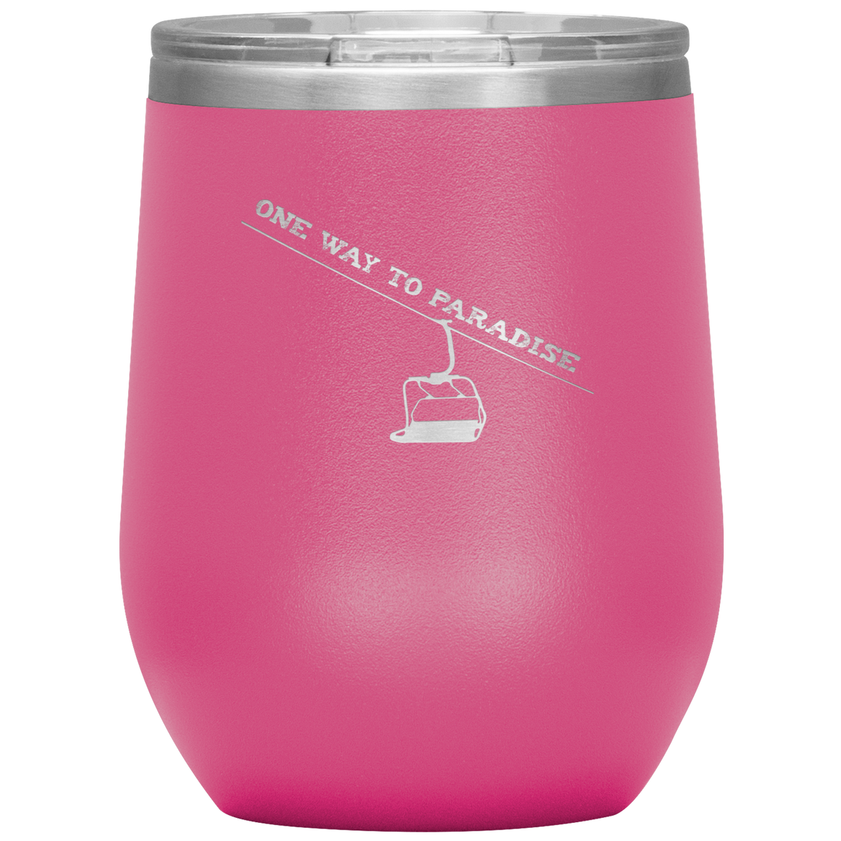 One Way To Paradise Wine 12oz Tumbler - Powderaddicts