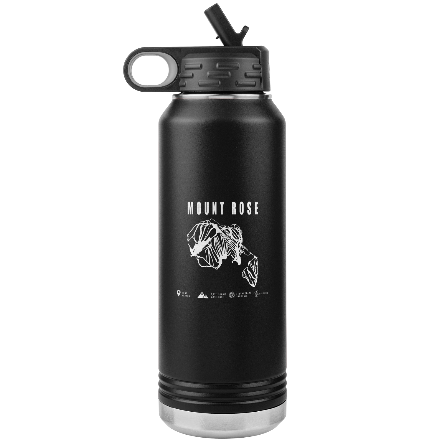 Mount Rose, Nevada Ski Trail Map 32oz Water Bottle Tumbler