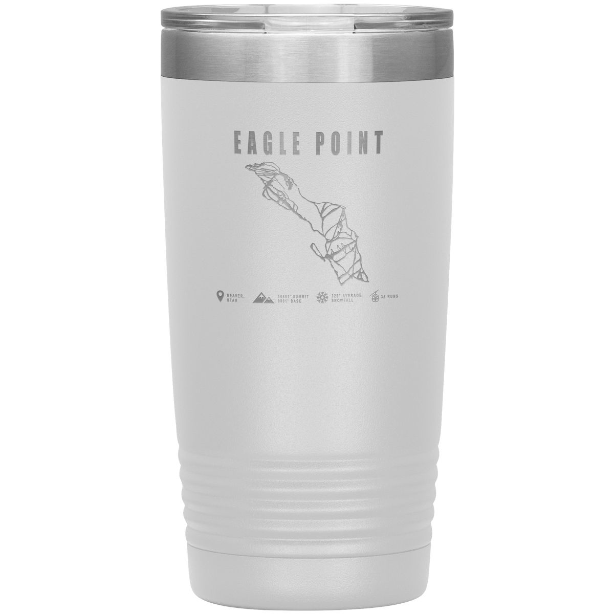 Eagle Point,Utah Ski Trail Map 20oz Tumbler - Powderaddicts