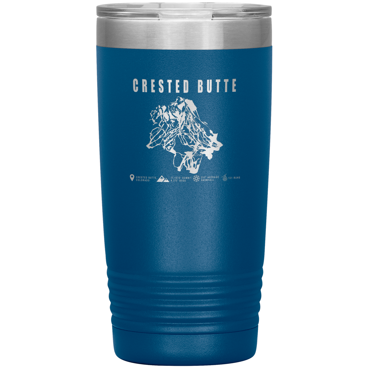 Crested Butte Colorado Ski Trail Map 20oz Tumbler - Powderaddicts