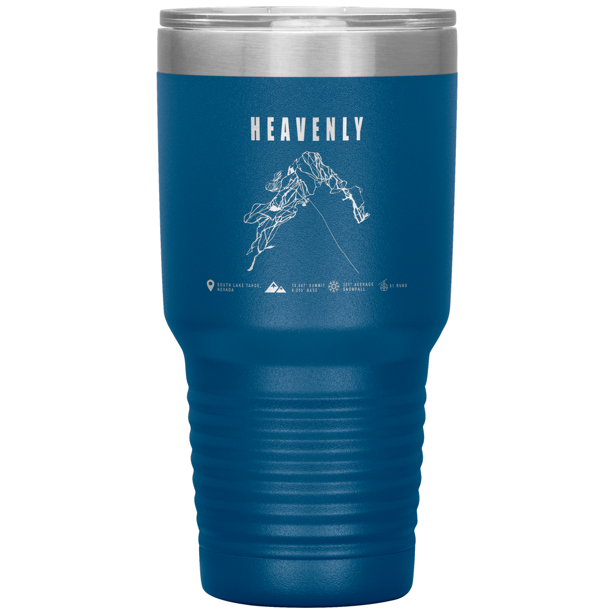 Heavenly, Nevada Ski Trail Map 30oz Tumbler - Powderaddicts