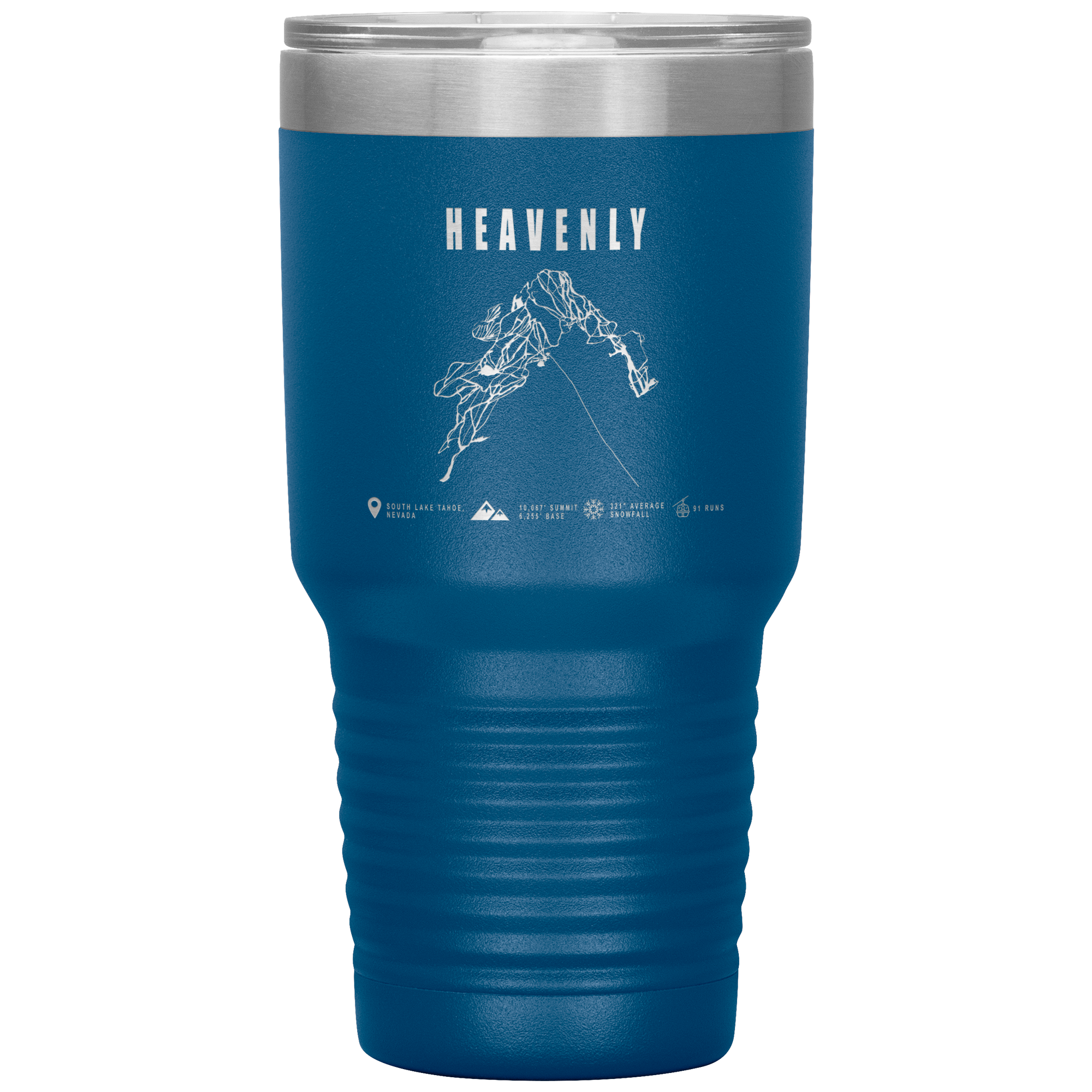 Heavenly, Nevada Ski Trail Map 30oz Tumbler - Powderaddicts