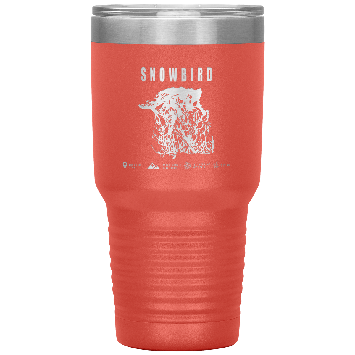 Snowbird,Utah Ski Trail Map 30oz Tumbler - Powderaddicts