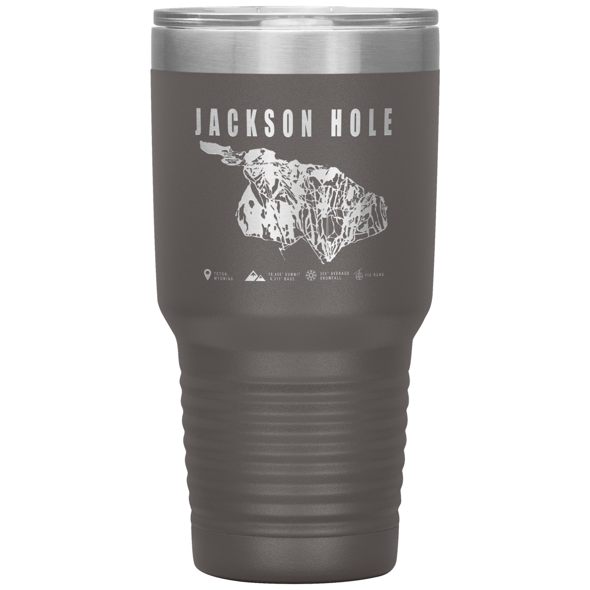Jackson Hole Wyoming Ski Trail Map 30oz Tumbler - Powderaddicts