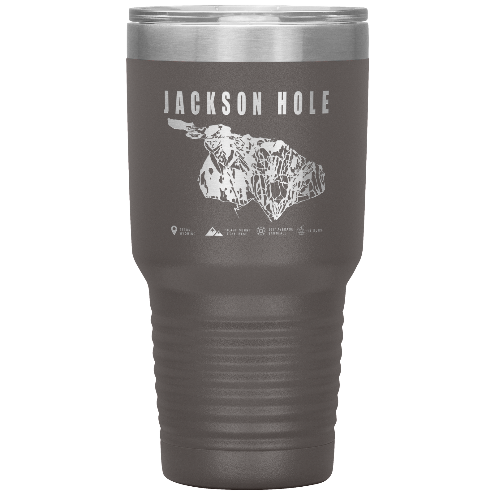 Jackson Hole Wyoming Ski Trail Map 30oz Tumbler - Powderaddicts