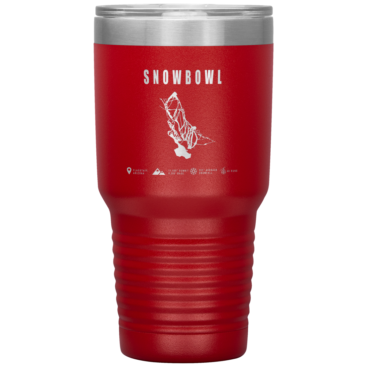 Snowbowl, Arizona Ski Trail Map 30oz Tumbler - Powderaddicts