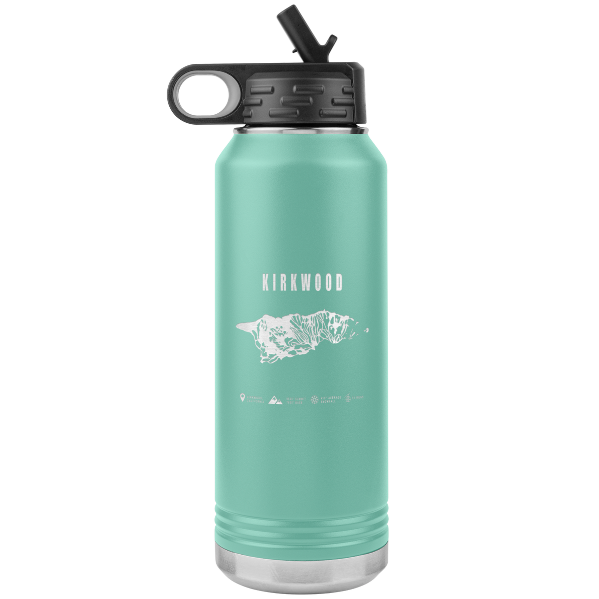 Kirkwood, California Ski Trail Map 32oz Water Bottle Tumbler - Powderaddicts