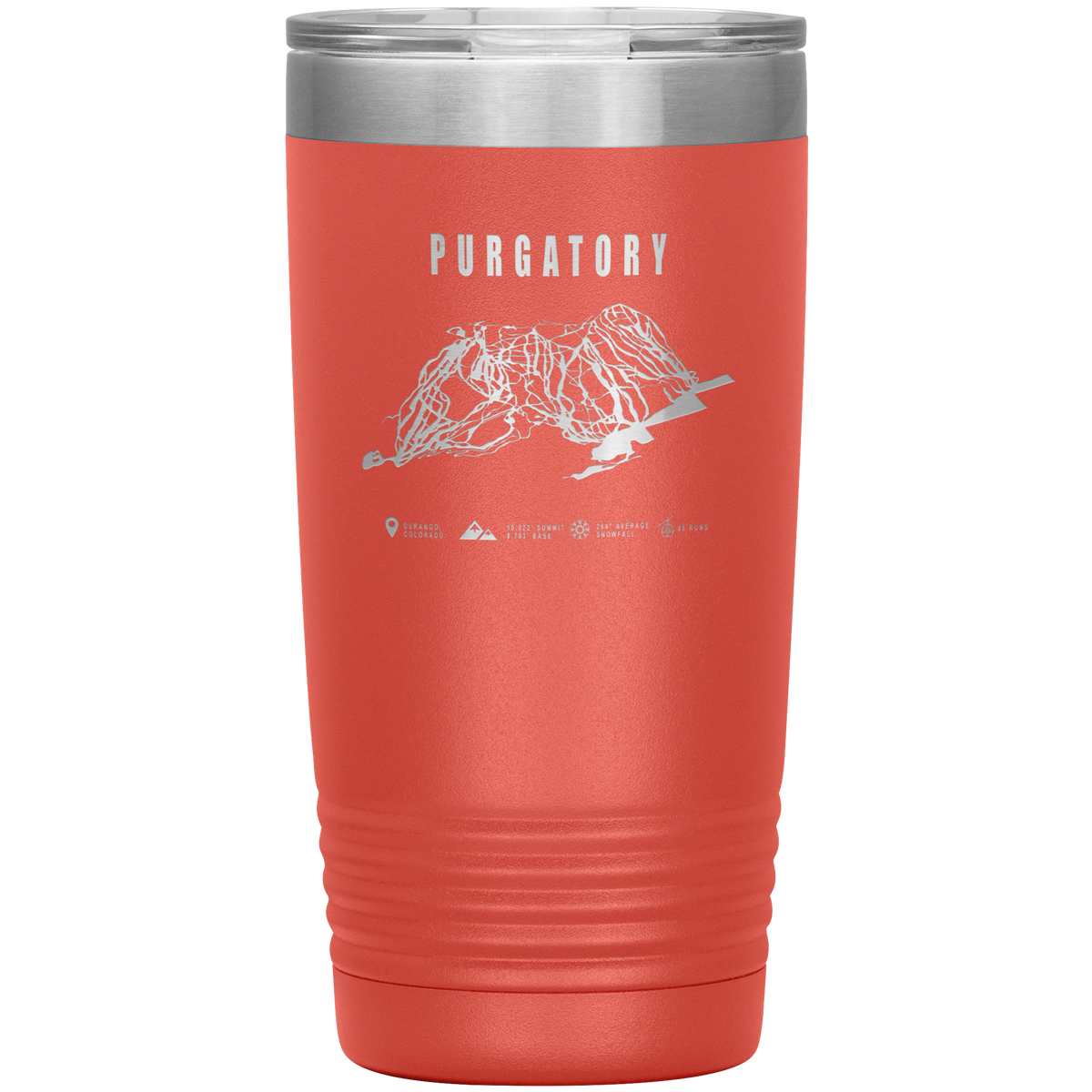 Purgatory Colorado Ski Trail Map 20oz Tumbler - Powderaddicts