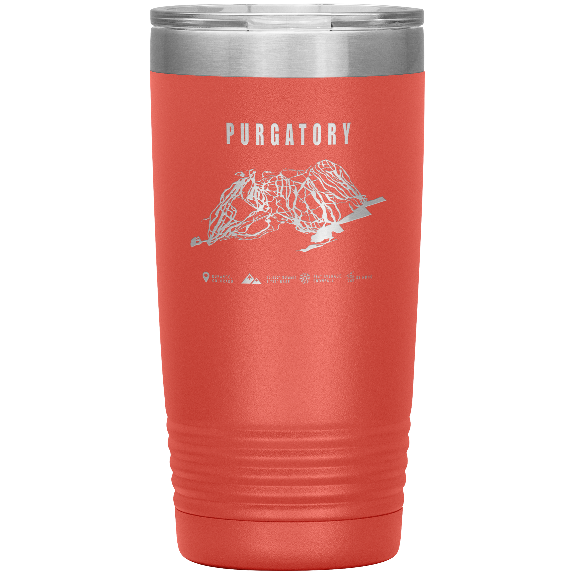 Purgatory Colorado Ski Trail Map 20oz Tumbler - Powderaddicts