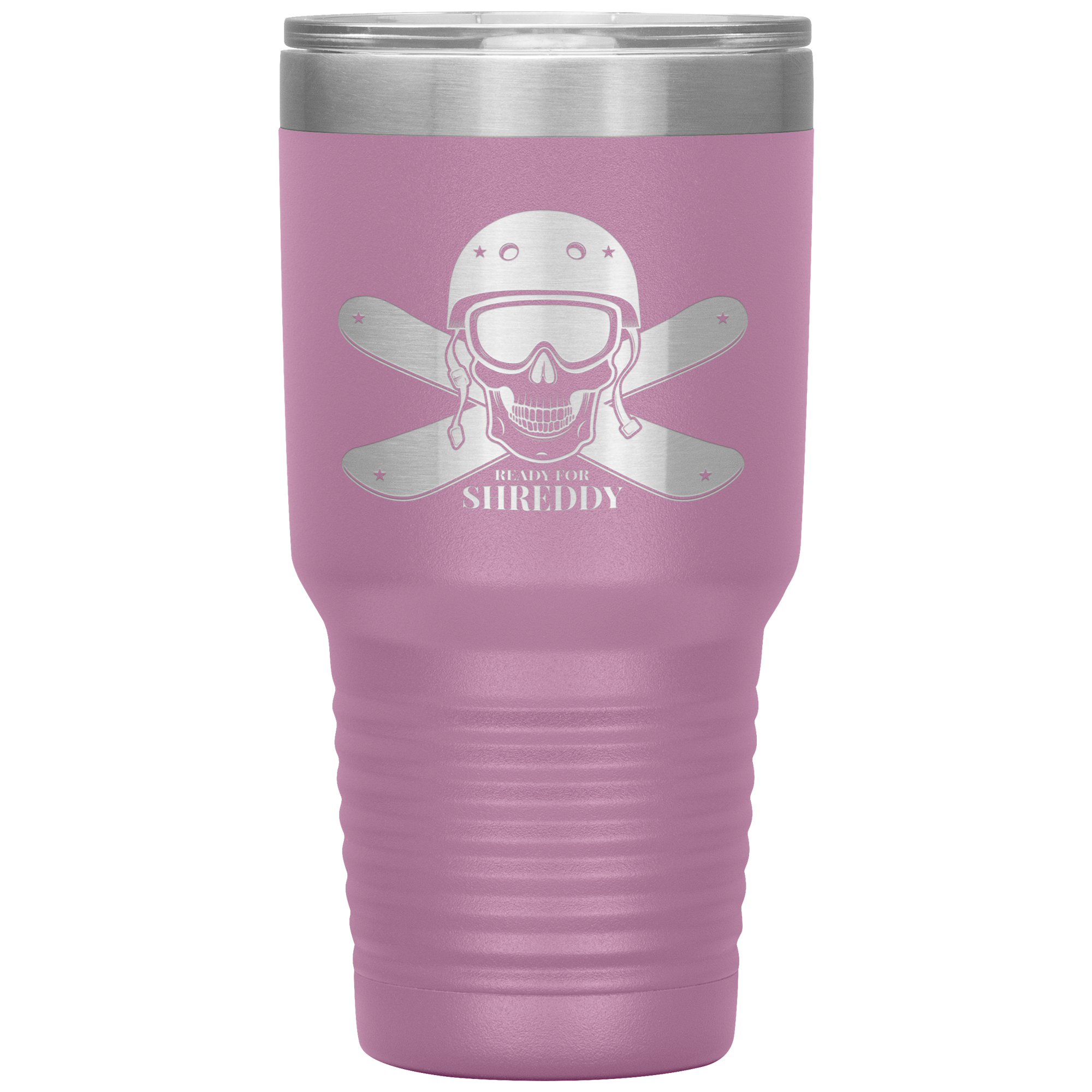 Ready For Shreddy Skeleton Skis 30oz Tumbler - Powderaddicts