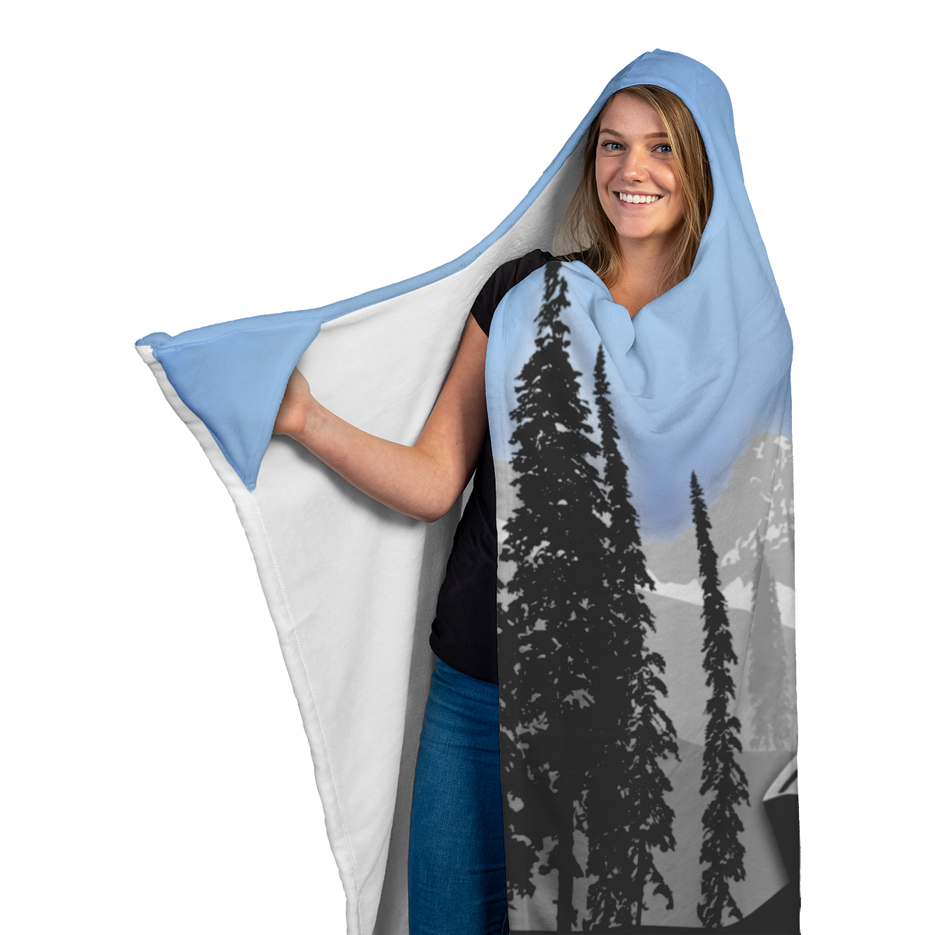 Snowy Mountain Hooded Blanket - Powderaddicts