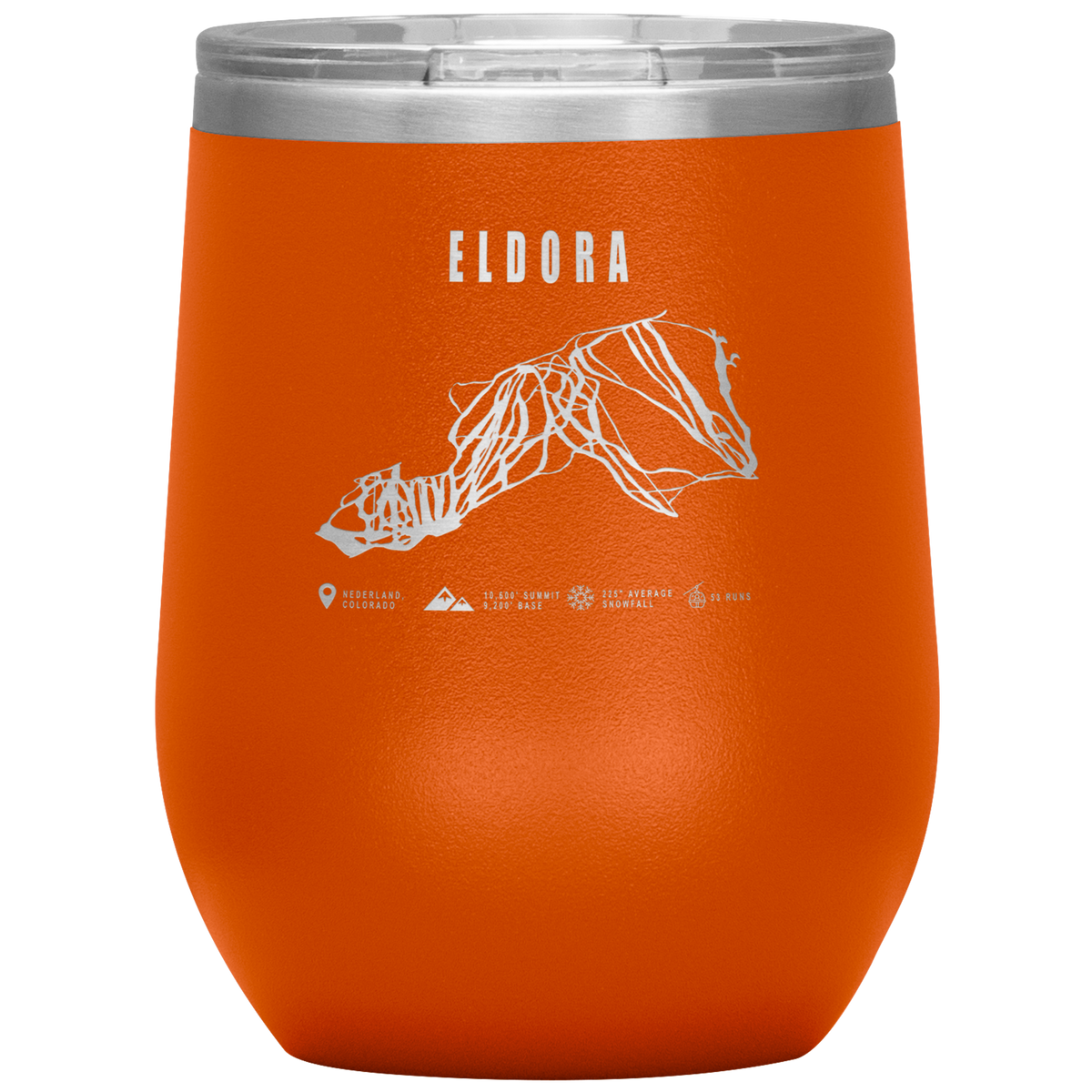 Eldora Colorado Ski Trail Map Wine 12oz Tumbler - Powderaddicts