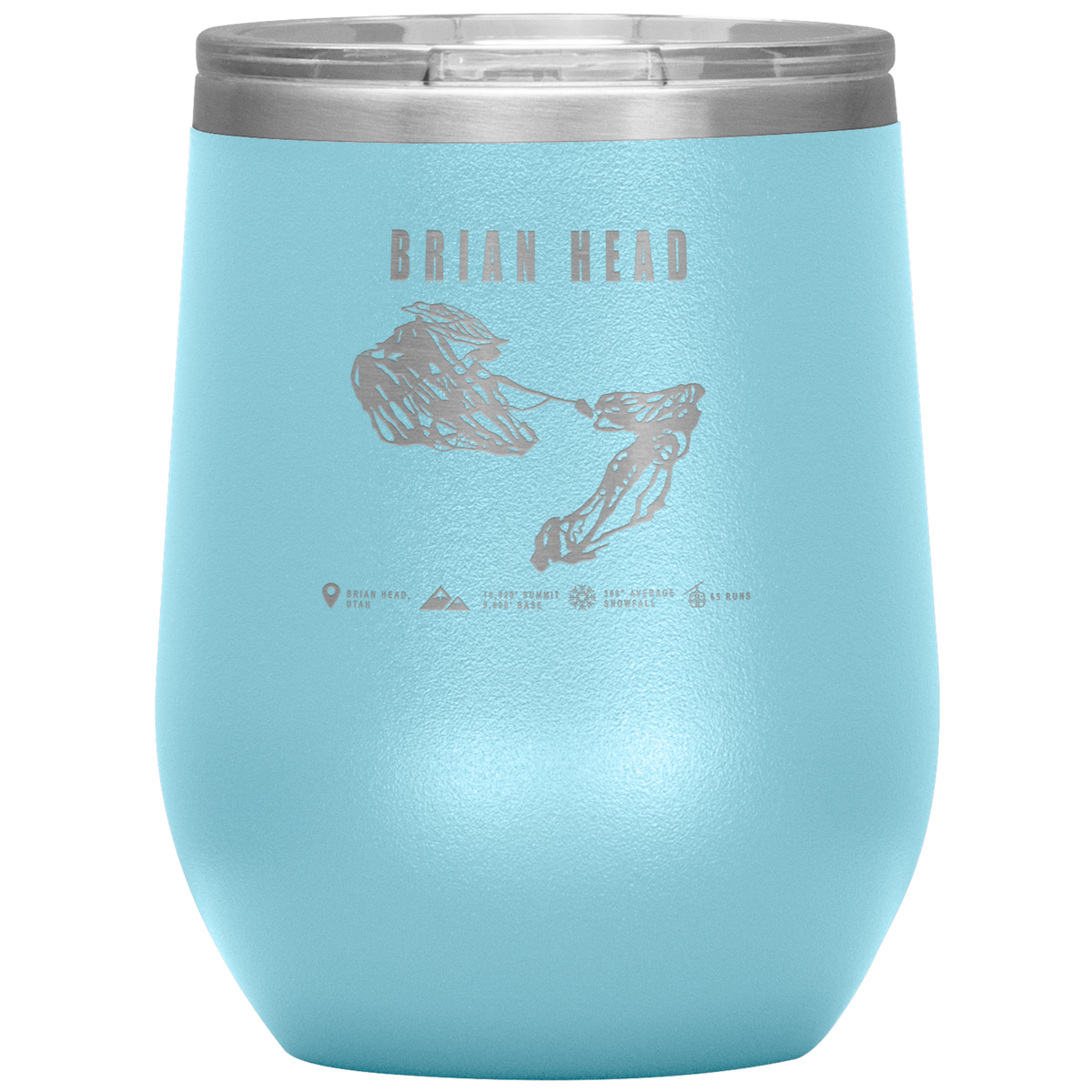 Brian Head,Utah Ski Trail Map Wine 12oz Tumbler - Powderaddicts