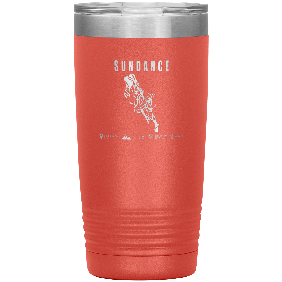 Sundance,Utah Ski Trail Map 20oz Tumbler - Powderaddicts