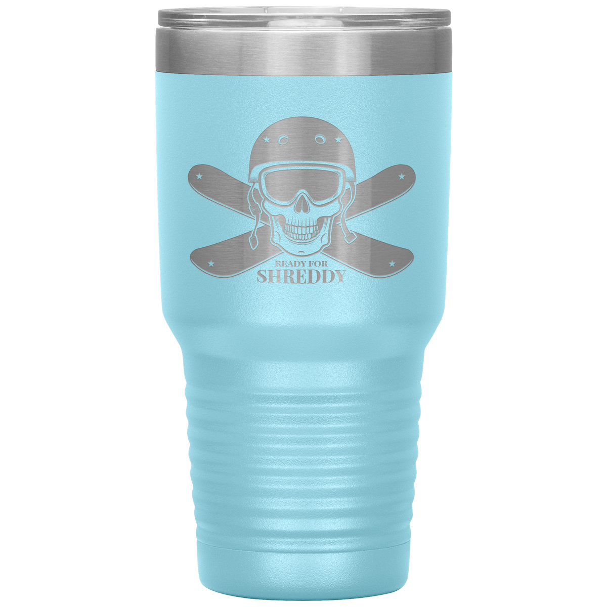 Ready For Shreddy Skeleton Skis 30oz Tumbler - Powderaddicts