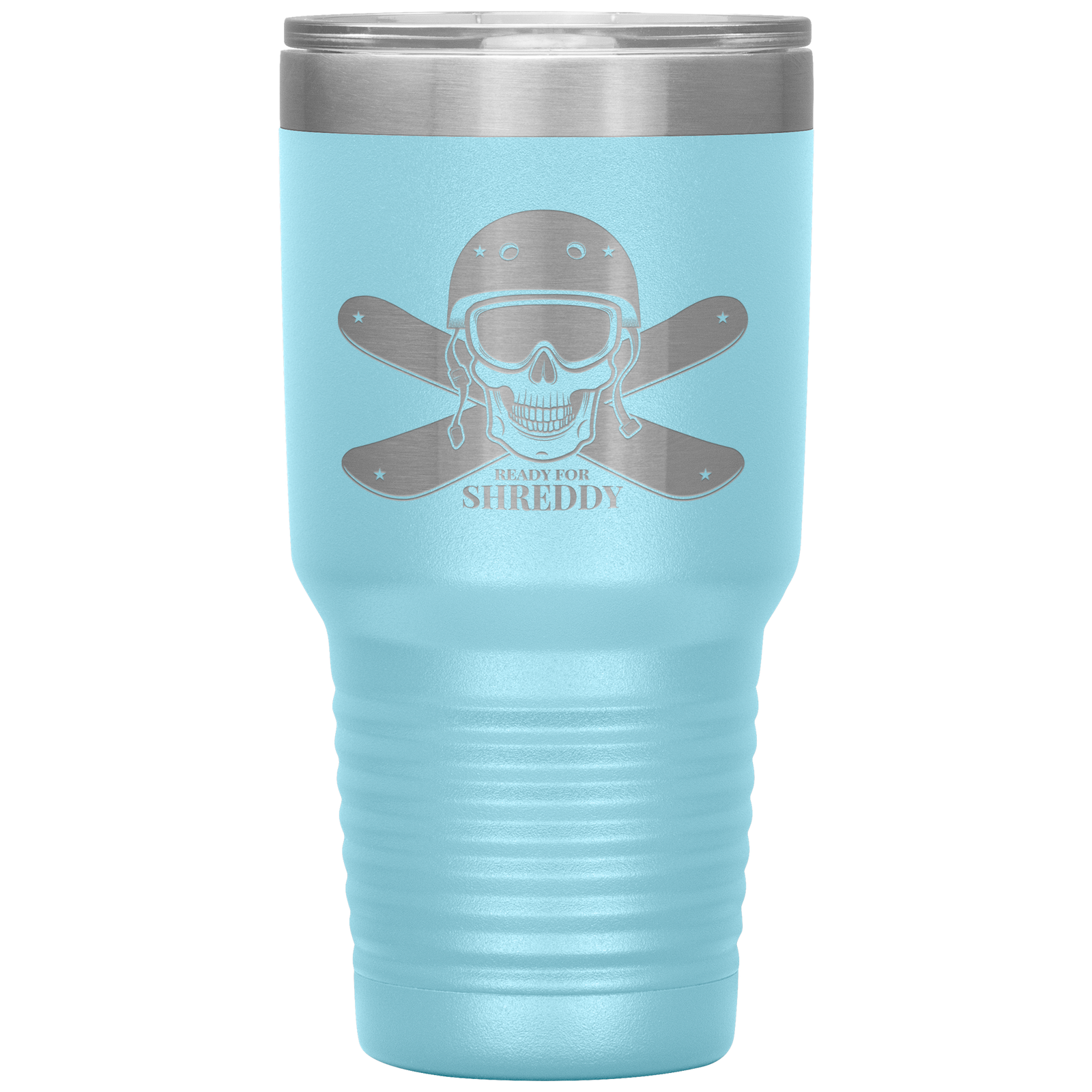 Ready For Shreddy Skeleton Skis 30oz Tumbler - Powderaddicts