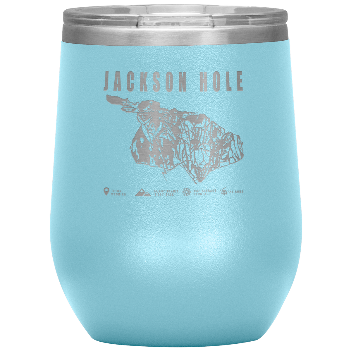 Jackson Hole Wyoming Ski Trail Map Wine 12oz Tumbler - Powderaddicts