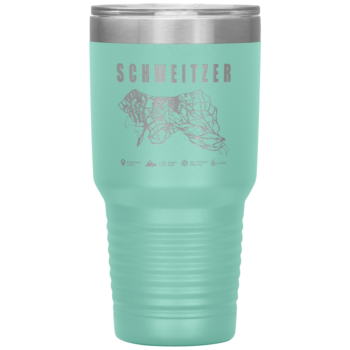 Schweitzer Idaho Ski Trail Map 30oz Tumbler - Powderaddicts