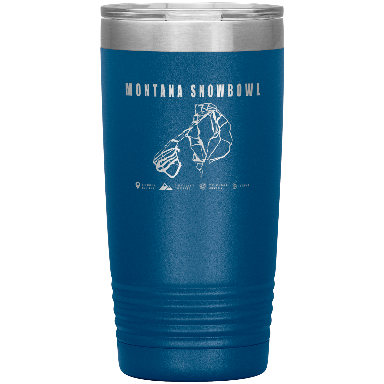 Montana Snowbowl, Montana Ski Trail Map 20oz Tumbler - Powderaddicts