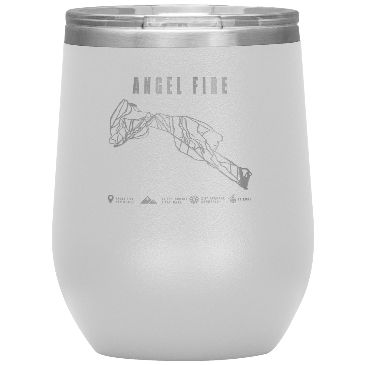 Angel Fire, New Mexico Ski Trail Map Wine 12oz Tumbler - Powderaddicts