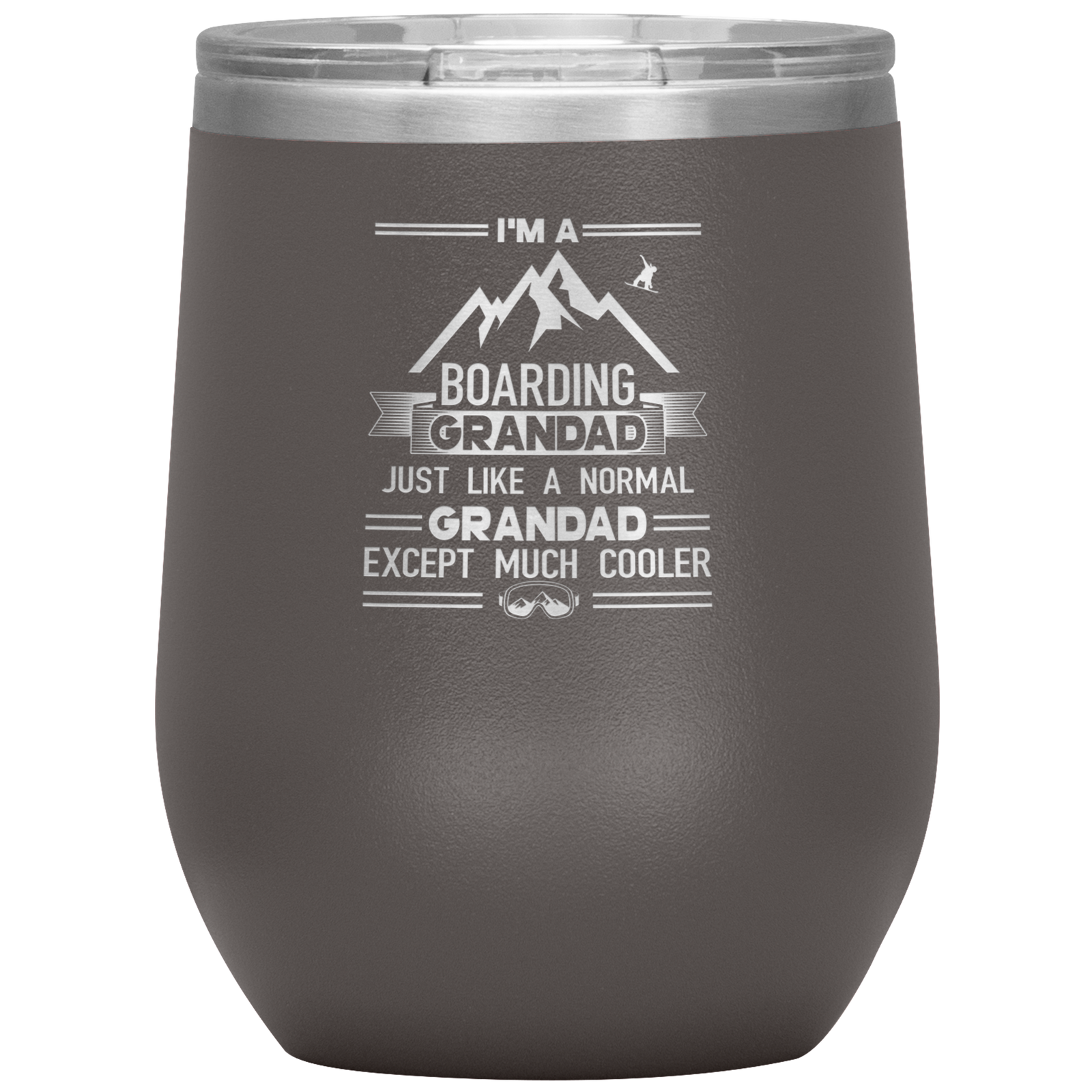 I'm A Boarding Grandad Wine 12oz Tumbler - Powderaddicts