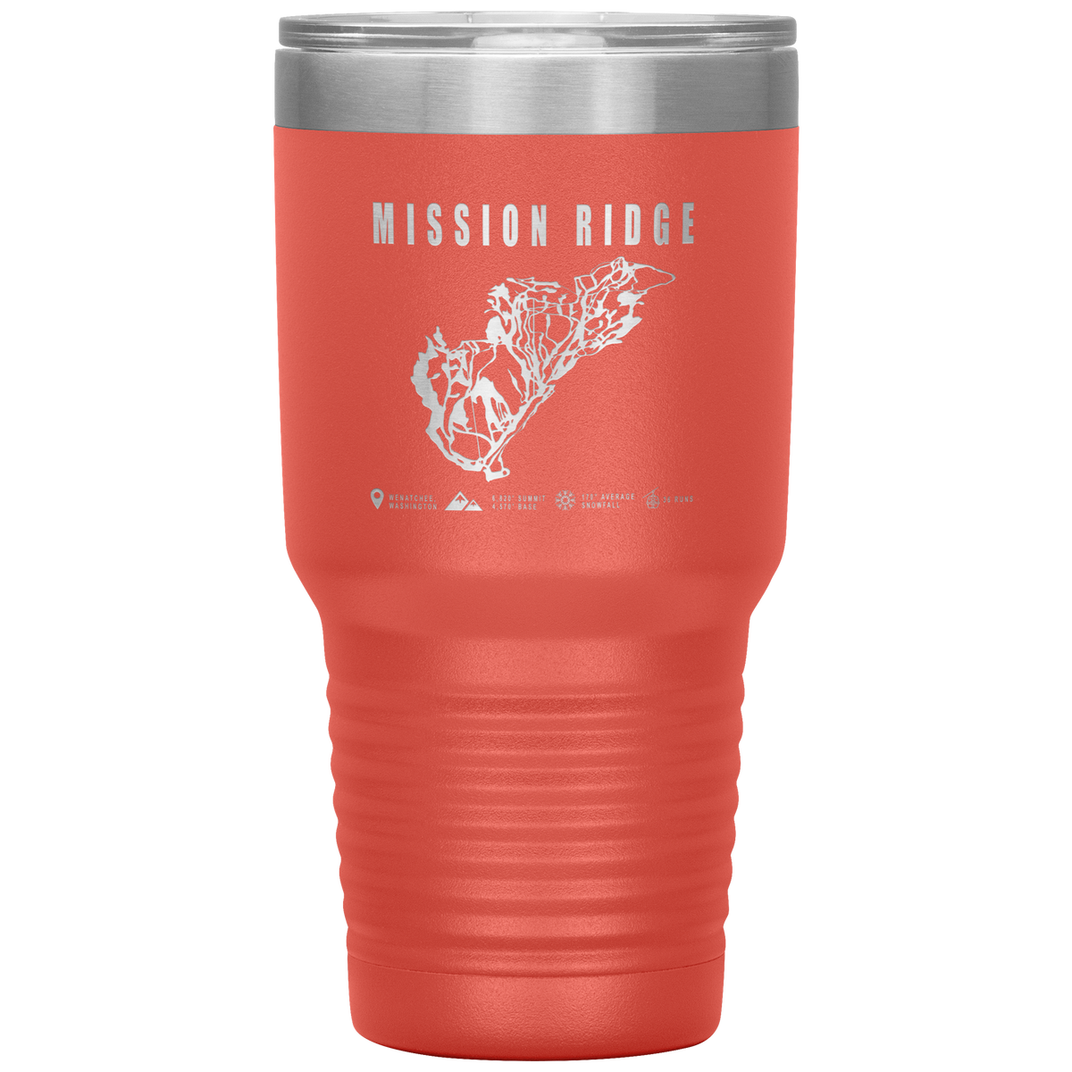 Mission Ridge, Washington Ski Trail Map 30oz Tumbler - Powderaddicts